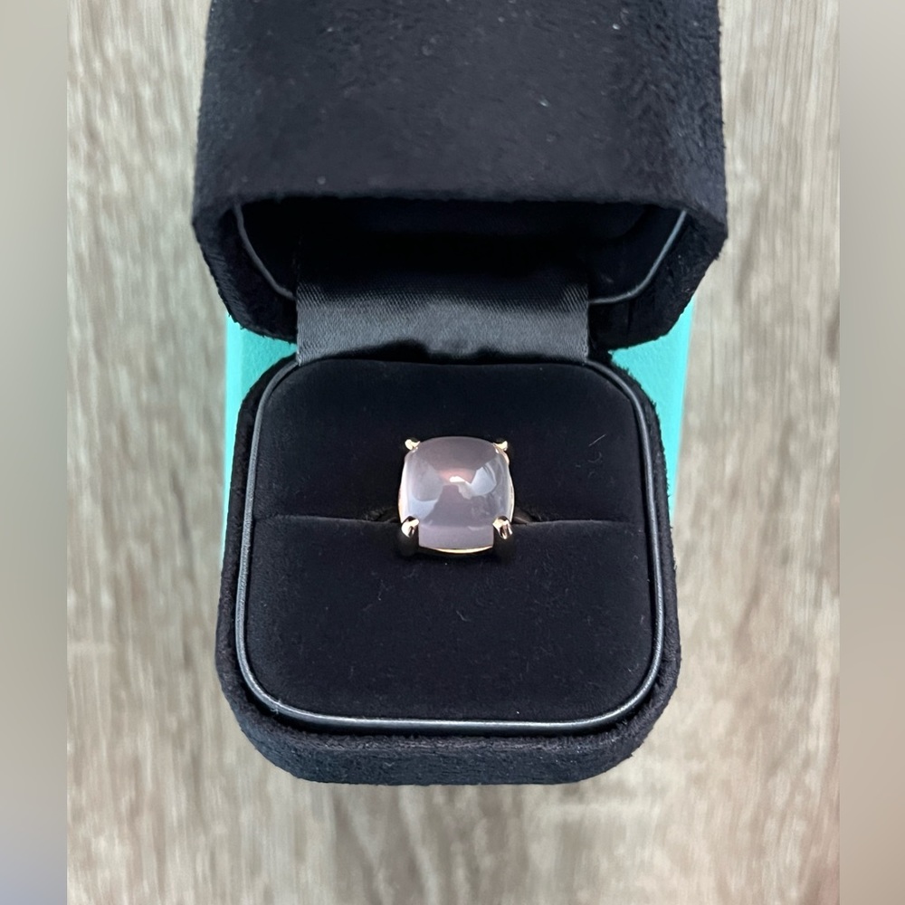 Tiffany & Co. rose quartz sugar stack ring - Picture 2 of 16